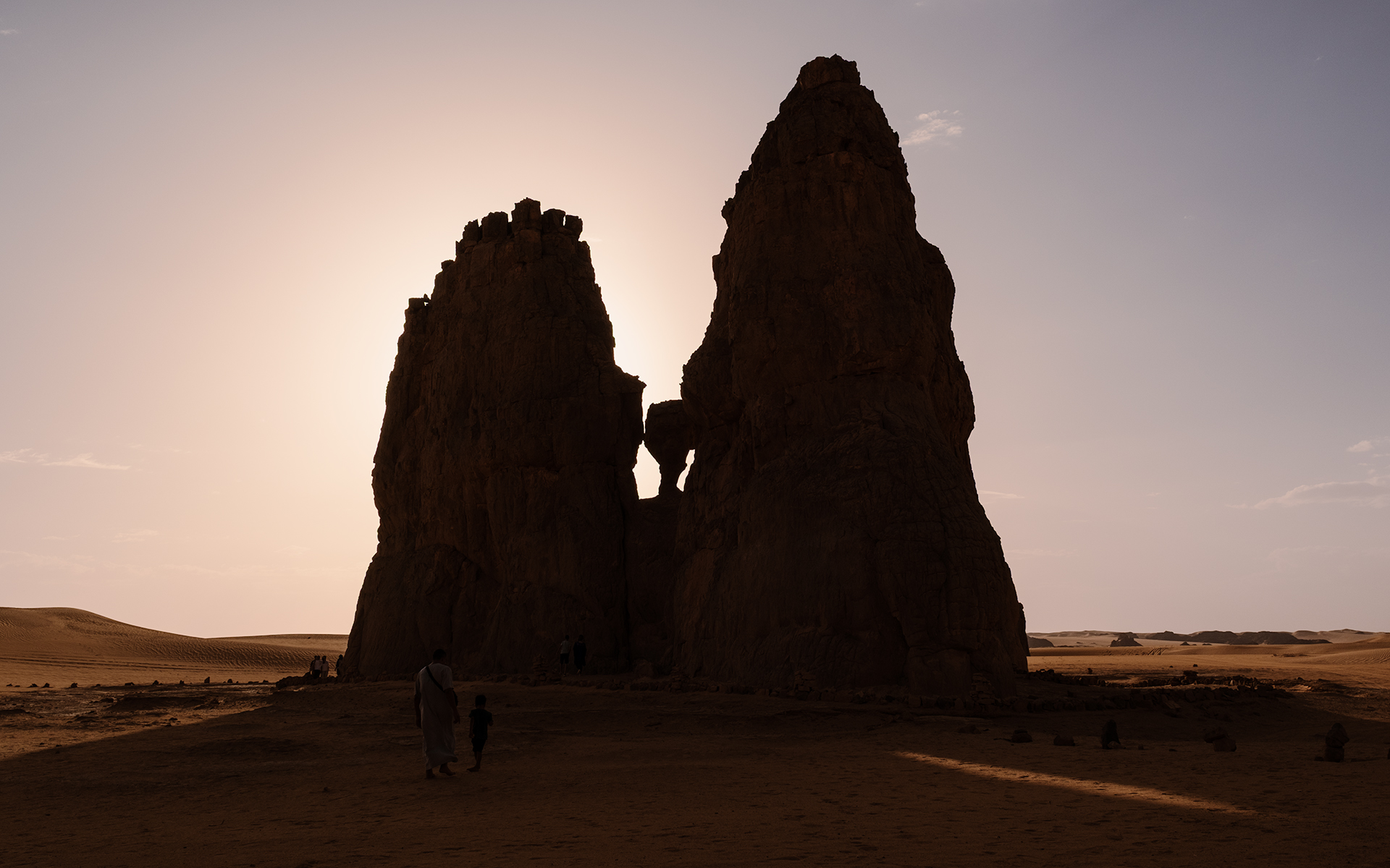 Vast desert landscape in the Algerian Sahara